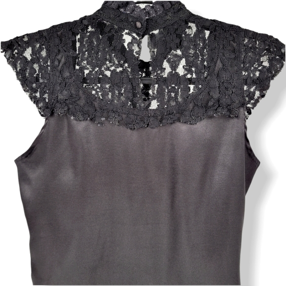 RARE VINTAGE Y2K MORBID Gothic Lace Blouse Black - Picture 8 of 14